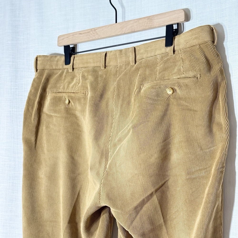 Peter Millar NanoLuxe Corduroy Pants Tan Camel Flat Front Straight 38x32 - Picture 4 of 7